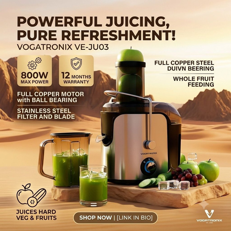 آبمیوه گیری تک کاره مارک وگاتی وگاتی (وگاترونیکس) مدل VOGATRONIX- VE