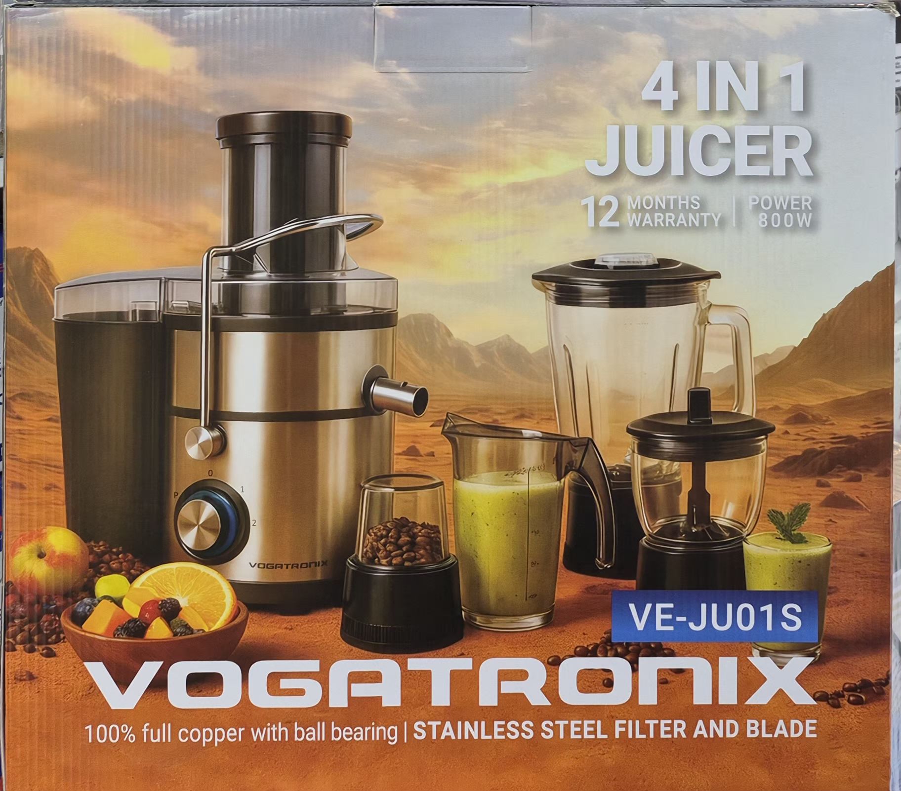 آب میوه گیری چهار کاره وگاترونیکس VE-JU01S